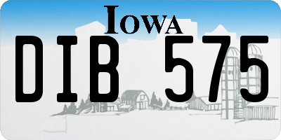 IA license plate DIB575