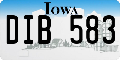 IA license plate DIB583