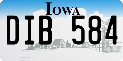 IA license plate DIB584