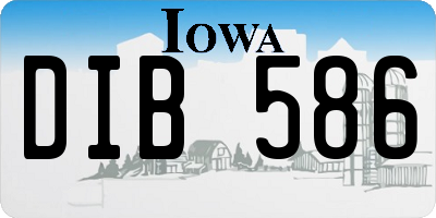 IA license plate DIB586