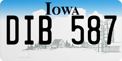 IA license plate DIB587