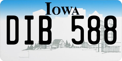 IA license plate DIB588