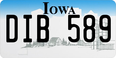 IA license plate DIB589