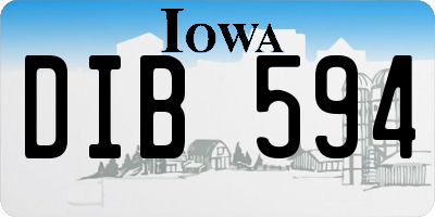 IA license plate DIB594