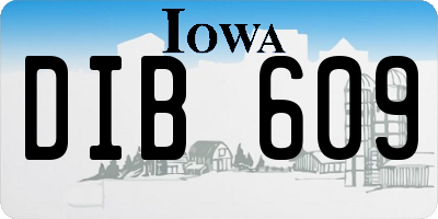 IA license plate DIB609