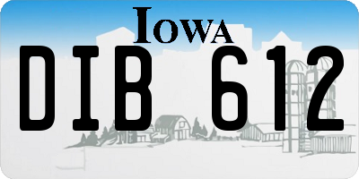 IA license plate DIB612