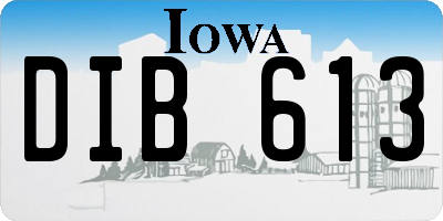 IA license plate DIB613