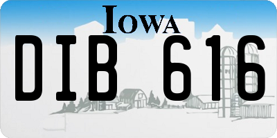 IA license plate DIB616