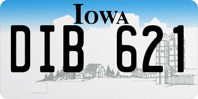 IA license plate DIB621