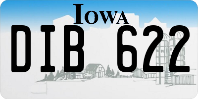 IA license plate DIB622