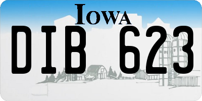 IA license plate DIB623