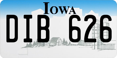 IA license plate DIB626