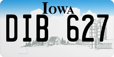 IA license plate DIB627