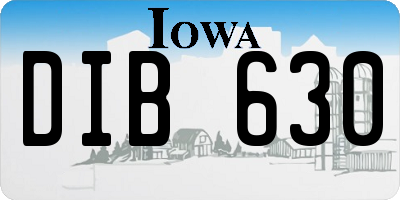 IA license plate DIB630