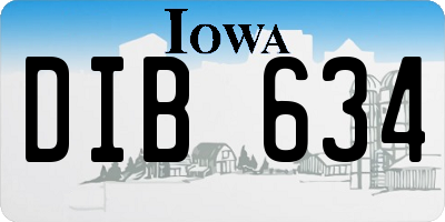 IA license plate DIB634