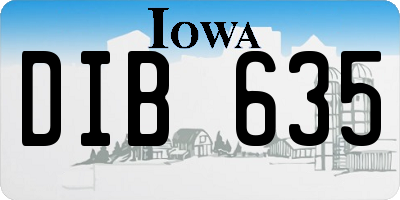 IA license plate DIB635