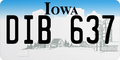 IA license plate DIB637