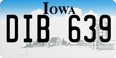 IA license plate DIB639