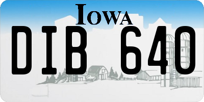 IA license plate DIB640