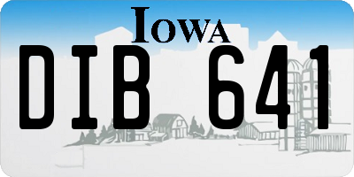 IA license plate DIB641