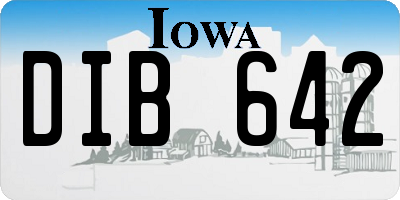 IA license plate DIB642