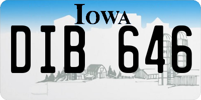 IA license plate DIB646