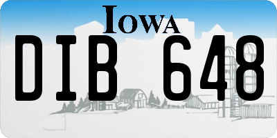 IA license plate DIB648