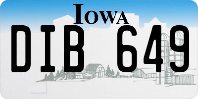 IA license plate DIB649