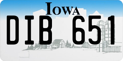 IA license plate DIB651