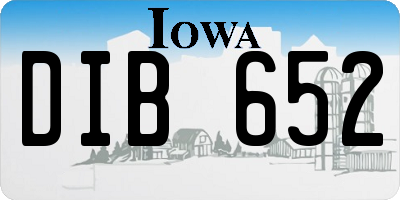 IA license plate DIB652