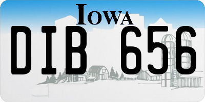 IA license plate DIB656