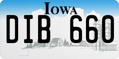 IA license plate DIB660