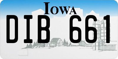 IA license plate DIB661