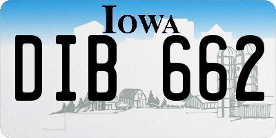 IA license plate DIB662