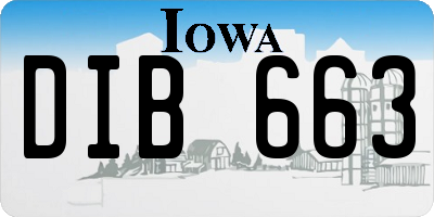 IA license plate DIB663