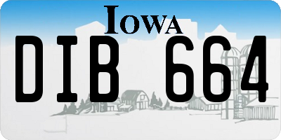 IA license plate DIB664