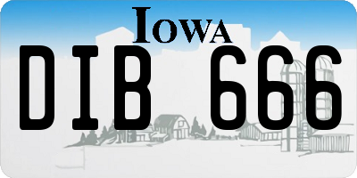 IA license plate DIB666