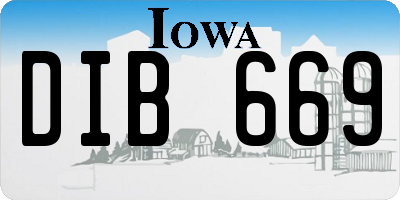 IA license plate DIB669