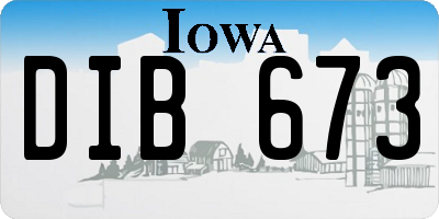 IA license plate DIB673