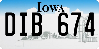 IA license plate DIB674