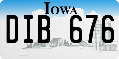 IA license plate DIB676