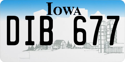 IA license plate DIB677