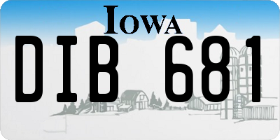 IA license plate DIB681