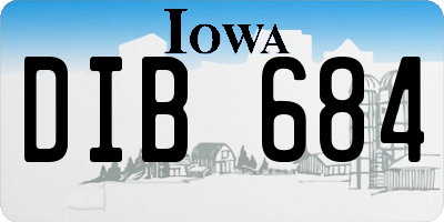 IA license plate DIB684