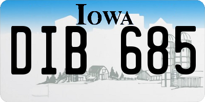 IA license plate DIB685