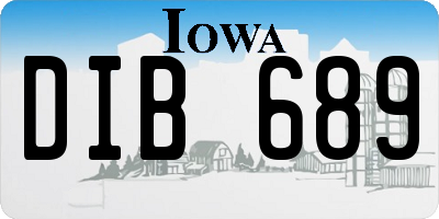 IA license plate DIB689