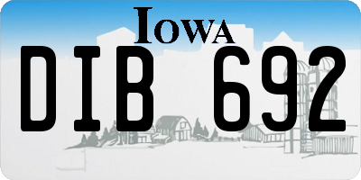 IA license plate DIB692