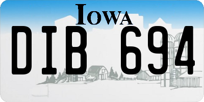 IA license plate DIB694