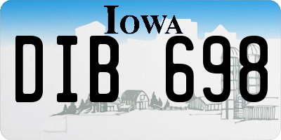 IA license plate DIB698