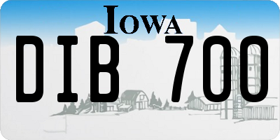 IA license plate DIB700